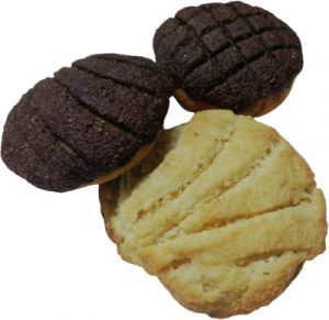 concha de chocolate y de vainilla