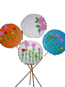 galleta decorada floral