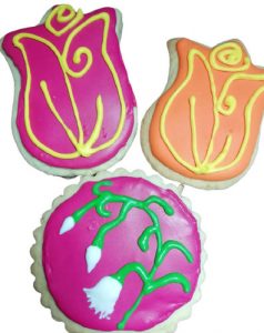 Galleta decorada floral royal icing
