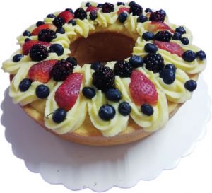 pastel con crema pastelera