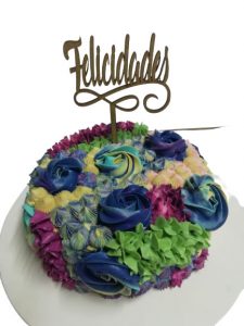 Pastel flores cumpleaños.