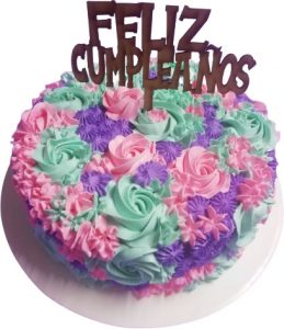 pastel para mujer con flores