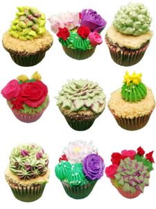 cupcake con temática de cactus
