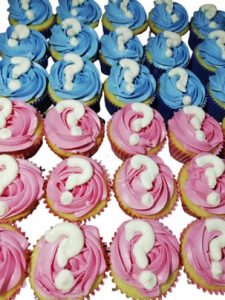 cupcakes para evento de revelación de sexo